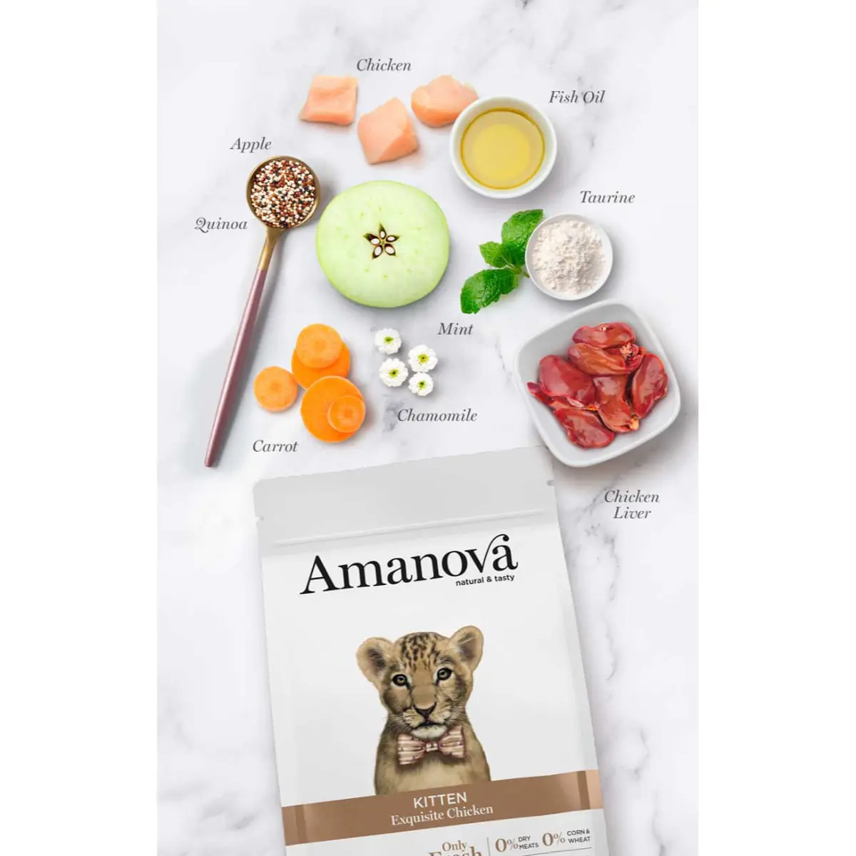 AMANOVA Kitten, Pui, hrana uscata monoproteica pisici junior, 1.5kg - Image 4