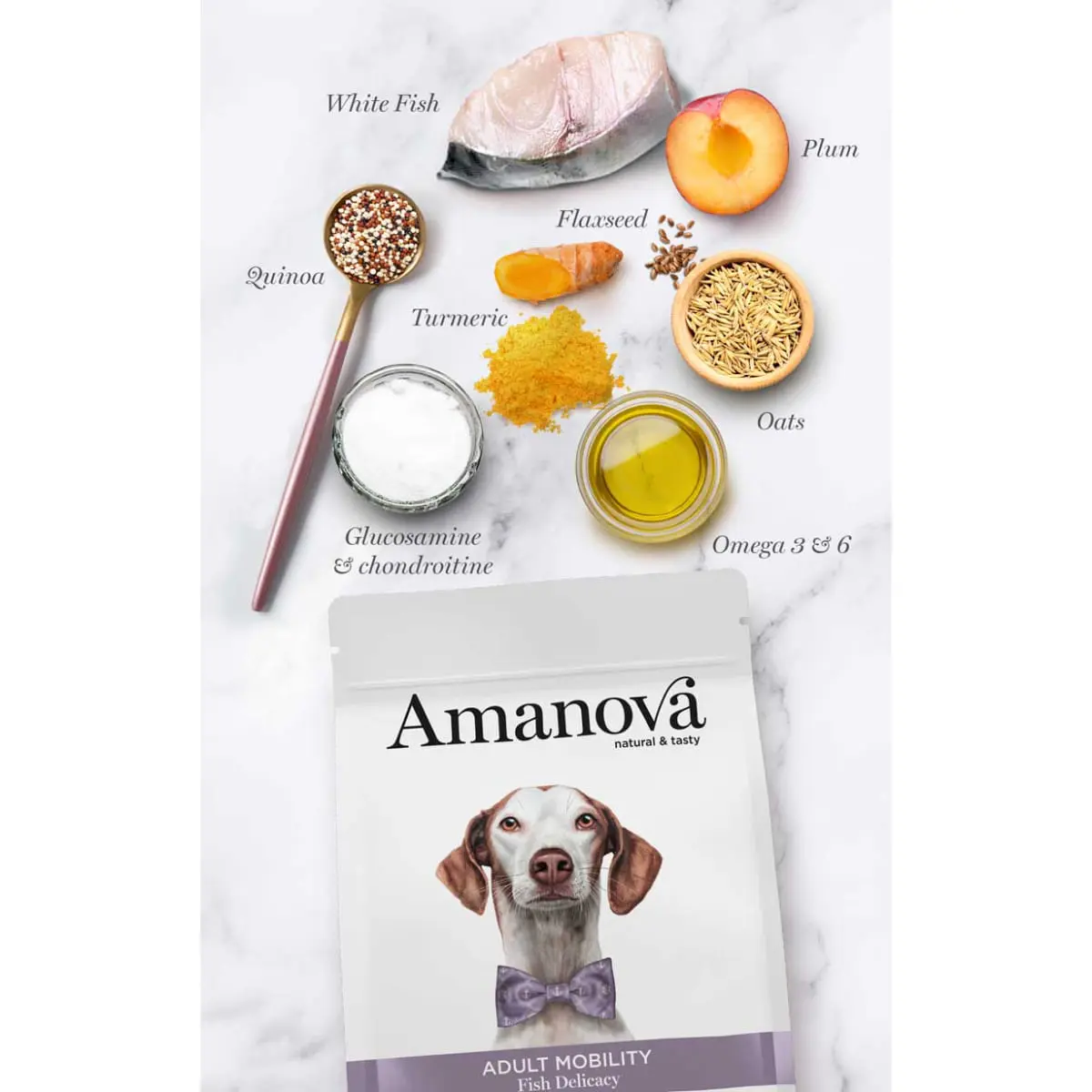 AMANOVA Adult Mobility, XS-XL, Peste alb, hrana uscata monoproteica caini, sistem articular, 10kg - Image 4