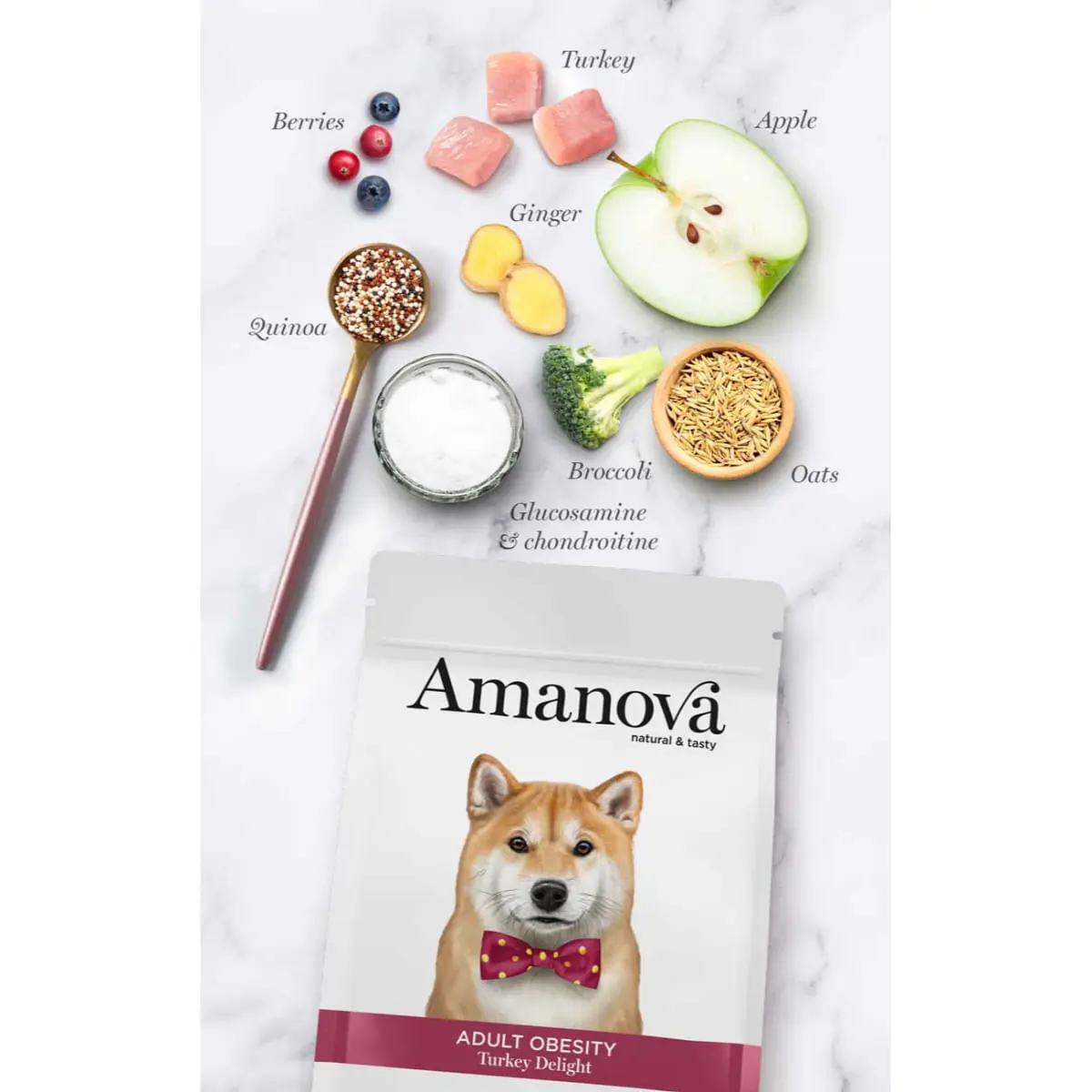 AMANOVA Adult Obesity, XS-XL, Curcan, hrana uscata monoproteica caini, obezitate, 2kg - Image 4
