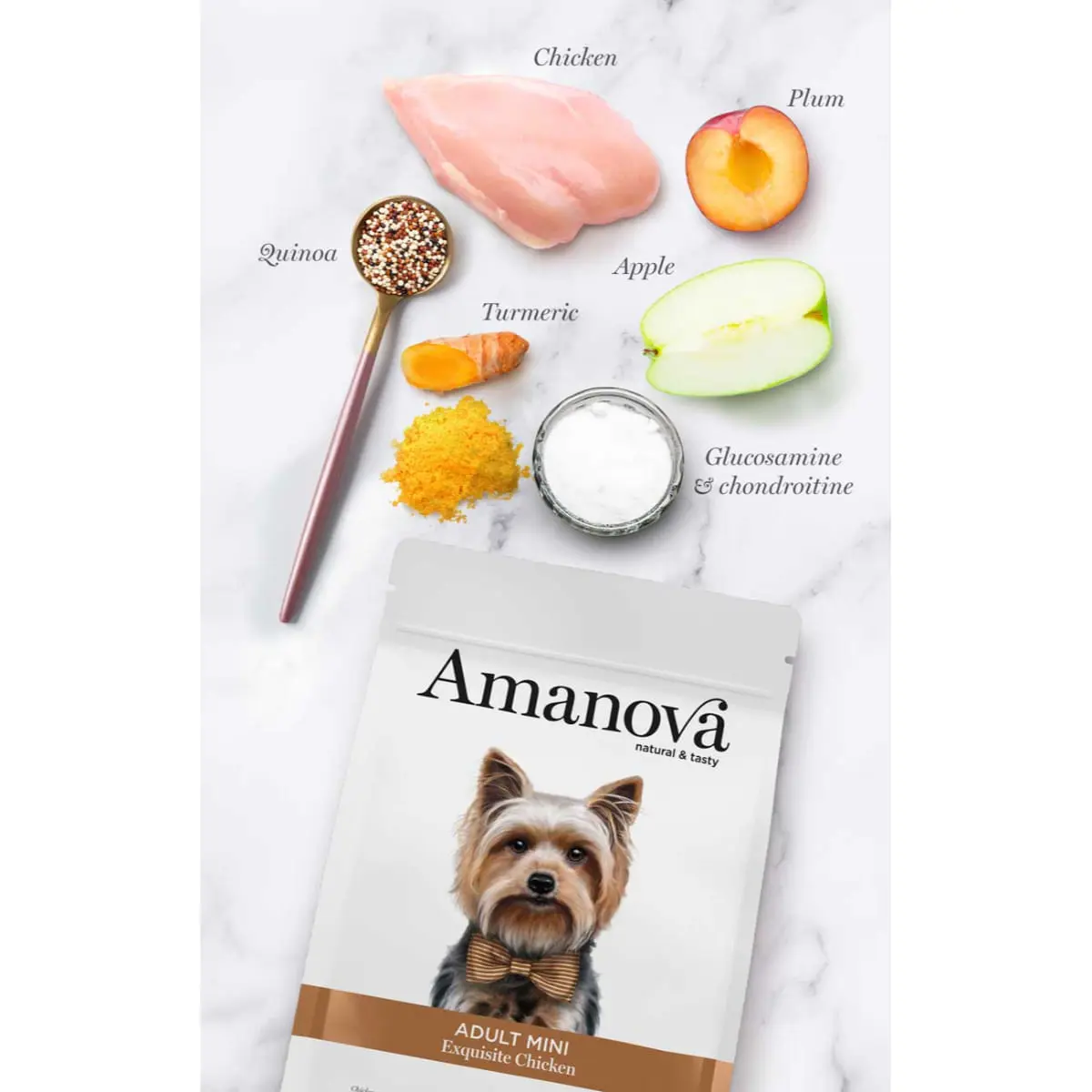 AMANOVA Adult Mini, XS-S, Pui, hrana uscata monoproteica caini, 2kg - Image 4
