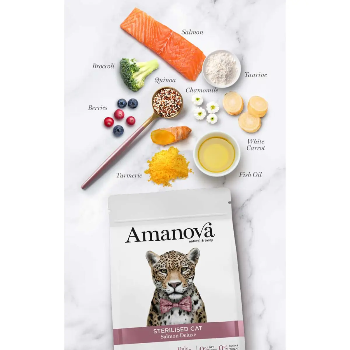 AMANOVA Sterilised, Somon, hrana uscata monoproteica pisici sterilizate, 6kg - Image 4