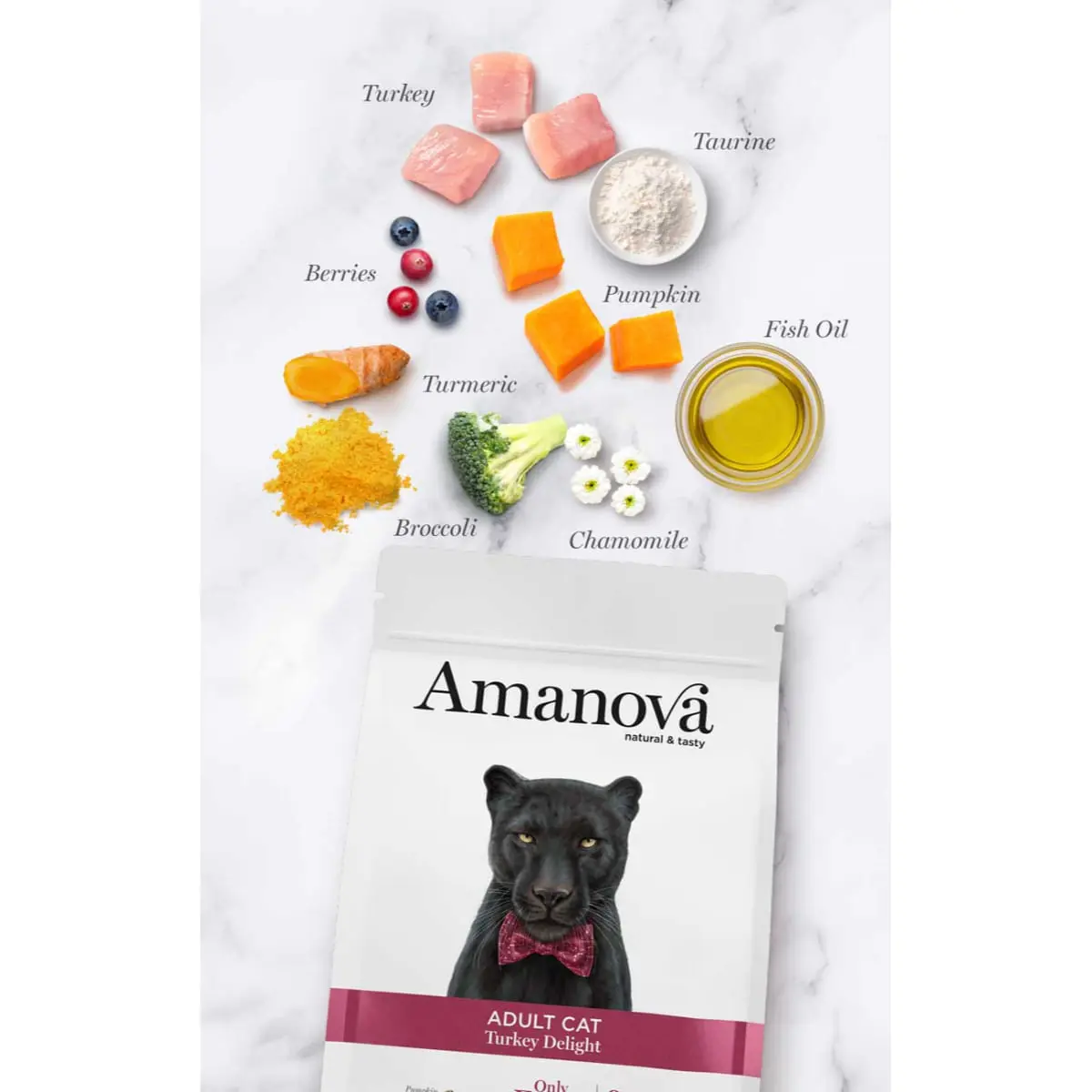 AMANOVA Adult, Curcan, hrana uscata monoproteica fara cereale pisici, 4kg - Image 4