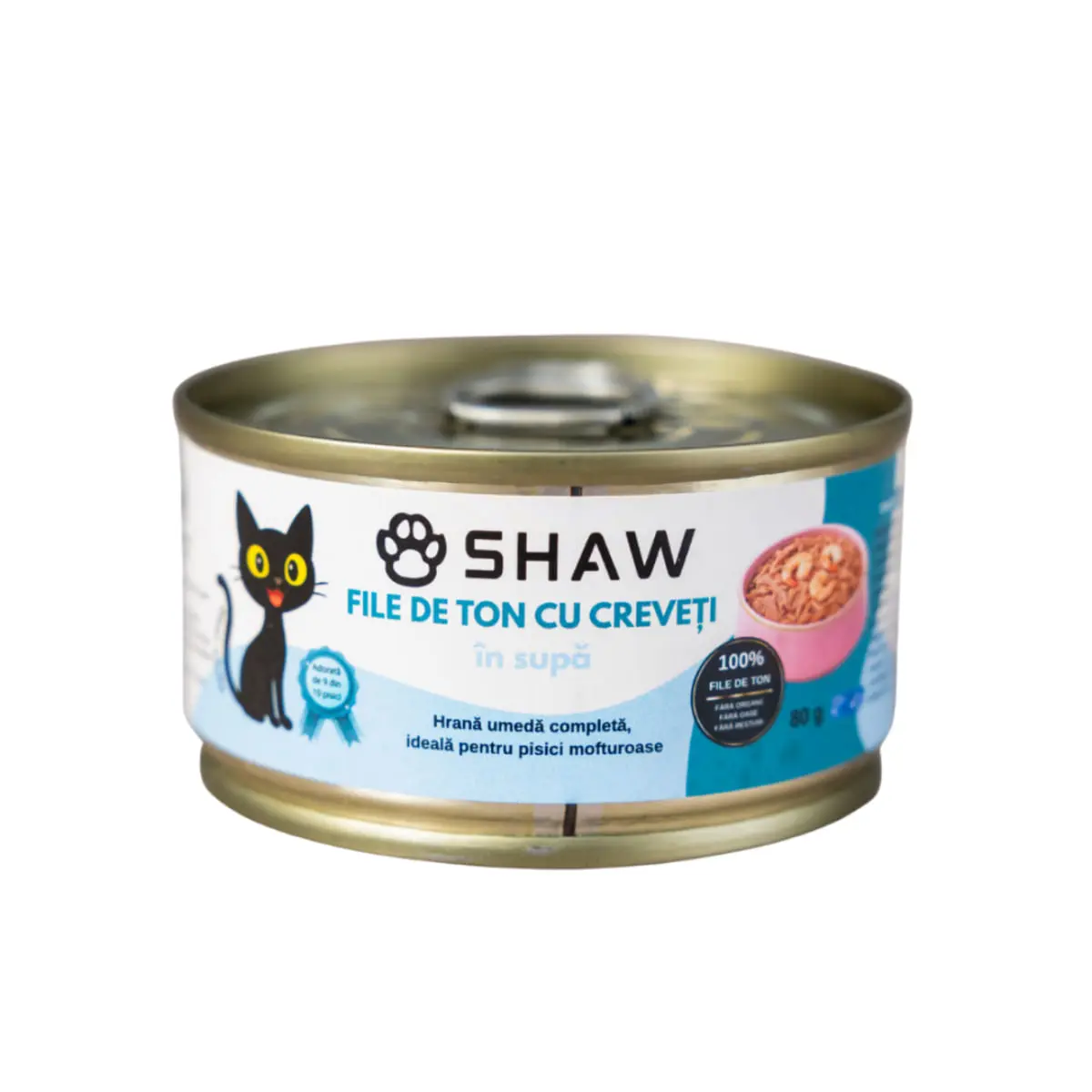 SHAW File, Ton si Creveti, conserva hrana umeda fara cereale pisici, apetit capricios, (in supa), 80g - Image 3