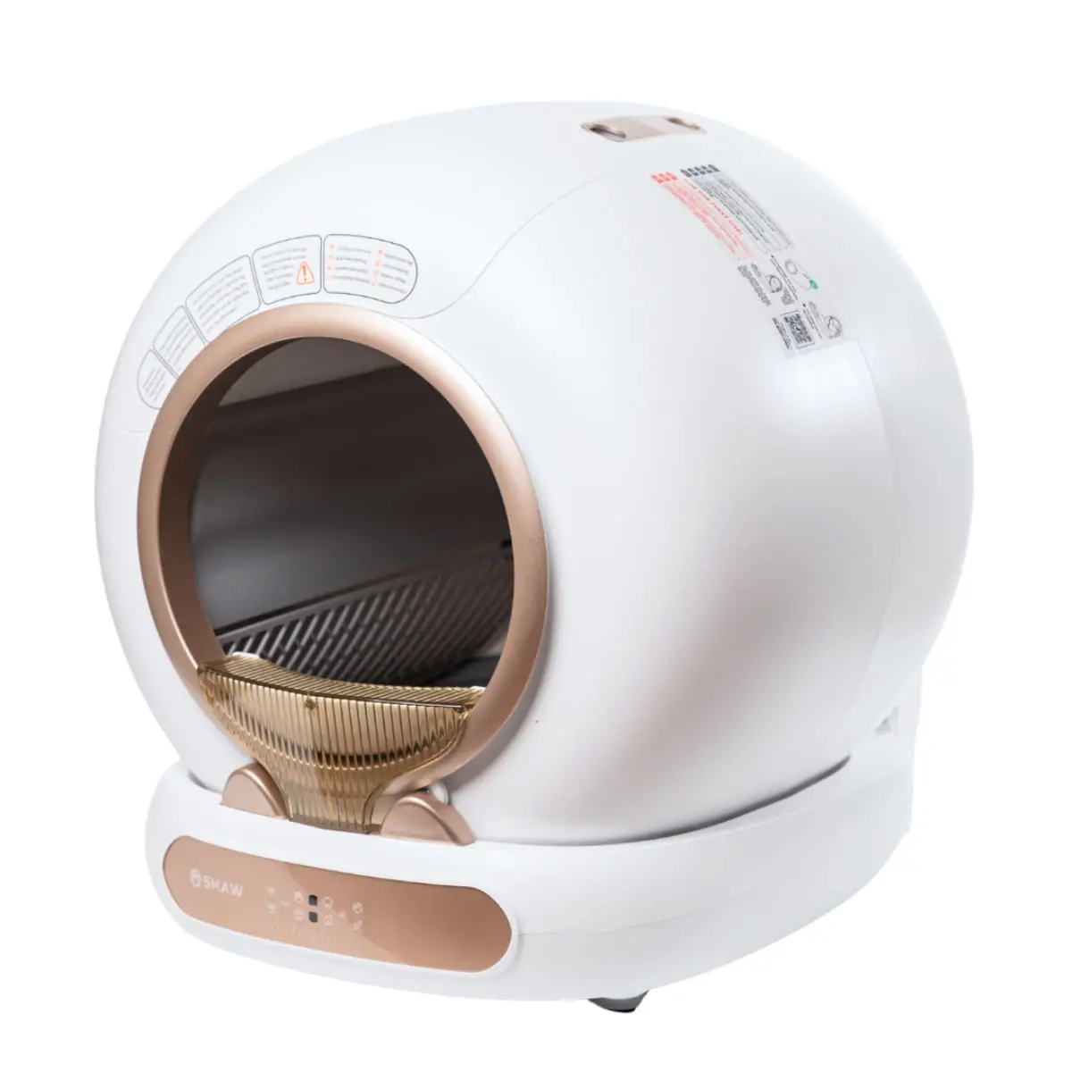 SHAW Smart V4, litiera automata pisici, auto-curatare, ionizare, aplicatie mobila, alb si auriu, 480x505 cm - Image 4