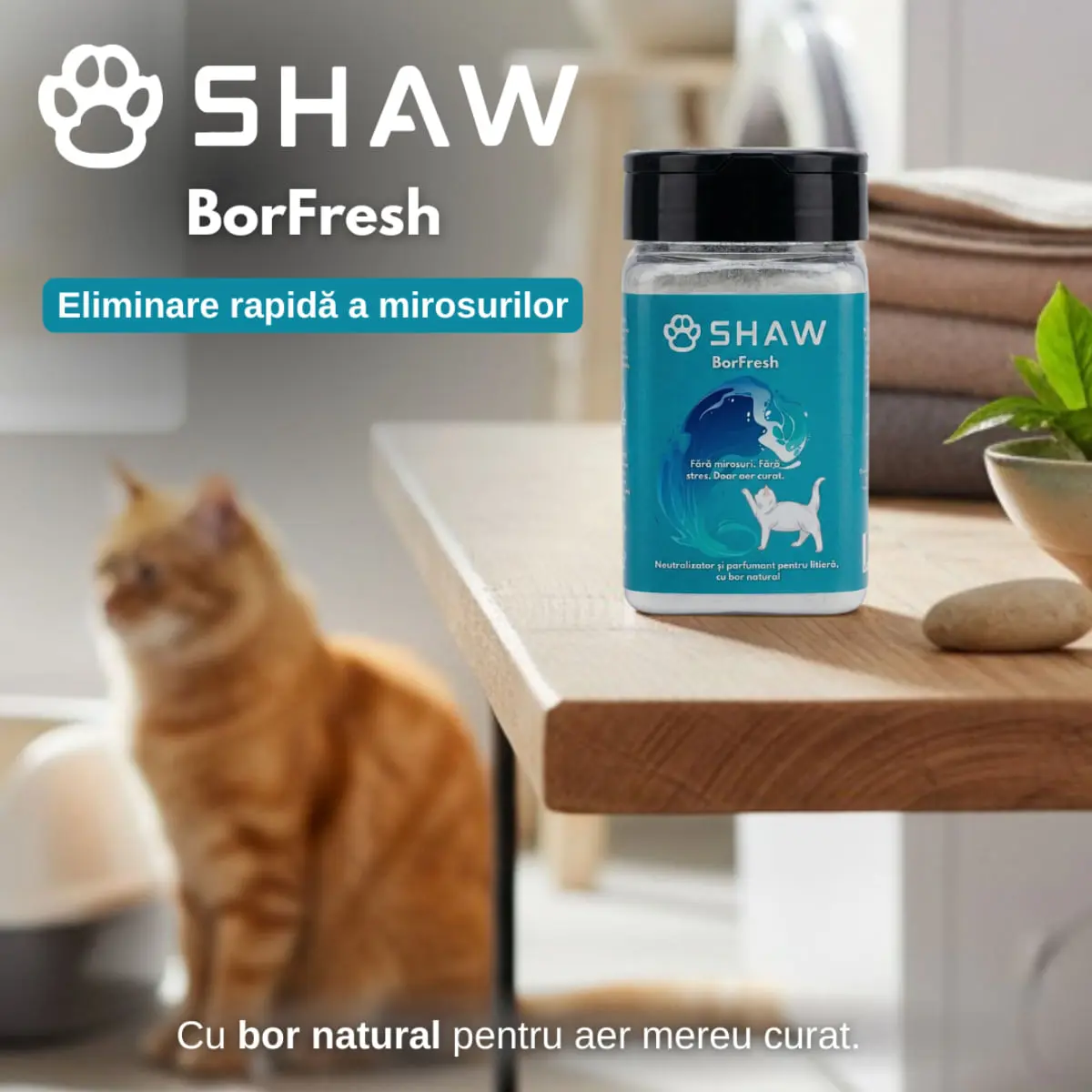 SHAW Borfresh cu bor natural, odorizant litiera pisici, 1buc - Image 4