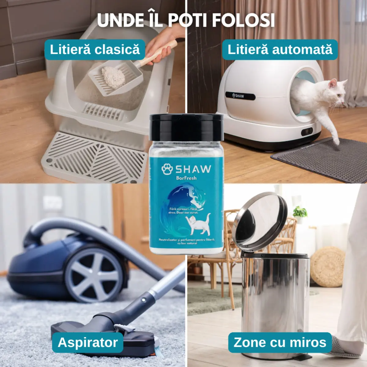 SHAW Borfresh cu bor natural, odorizant litiera pisici, 1buc - Image 5