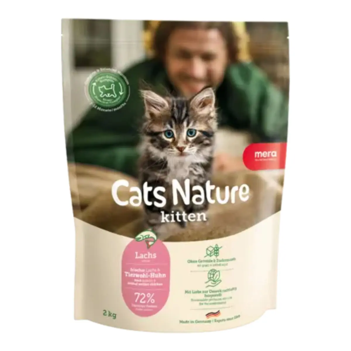 MERA Cat's Nature Kitten, Somon, hrana uscata fara cereale pisici junior, 400g - Image 2