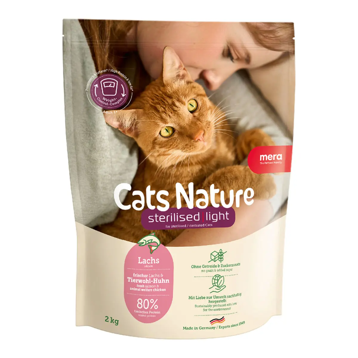 MERA Cat's Nature Sterilised Light, Somon, hrana uscata fara cereale pisici sterilizate, 10kg - Image 2