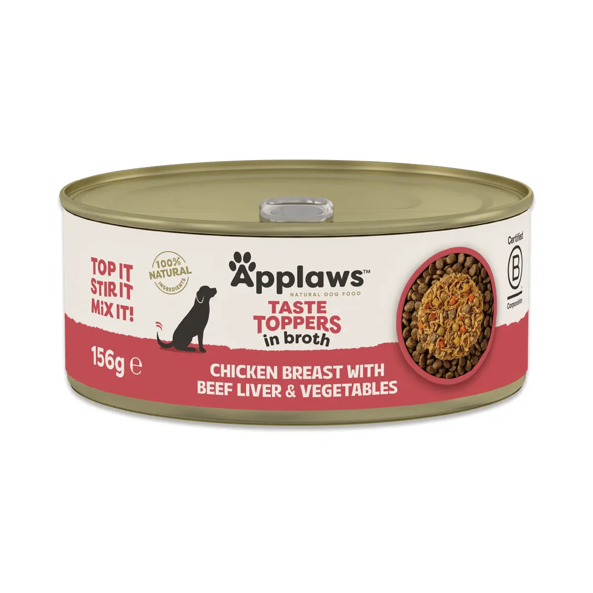 APPLAWS Taste Toppers, XS-XL, Pui si Ficat de Vita, conserva hrana umeda caini, (in supa), 156g - Image 2