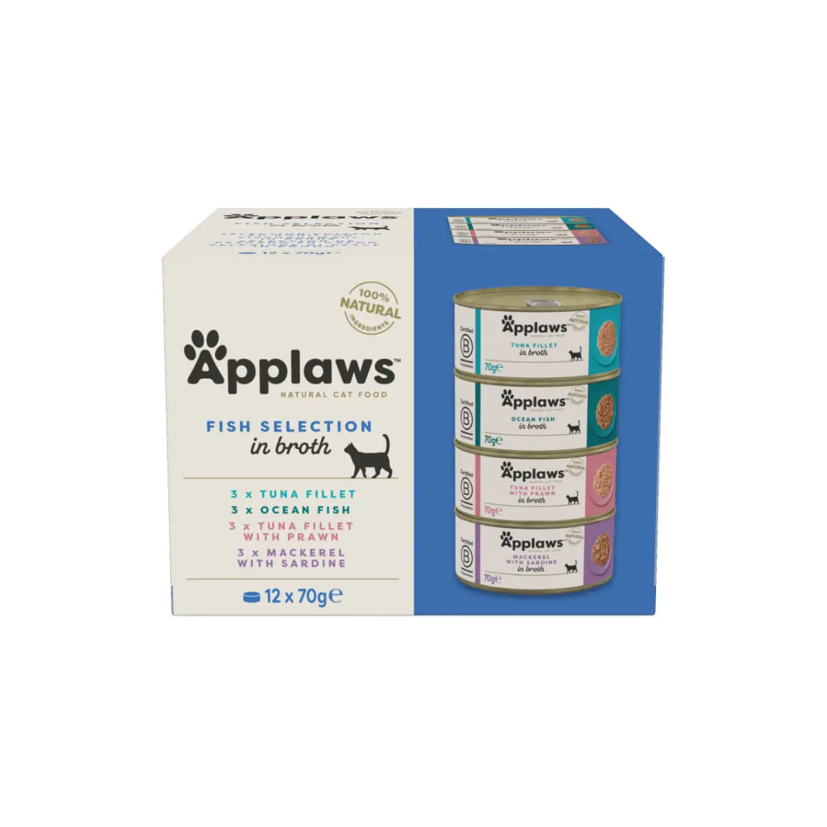APPLAWS Fish Selection, Peste, conserva hrana umeda pisici, (in supa), multipack, 70g x12buc - Image 2