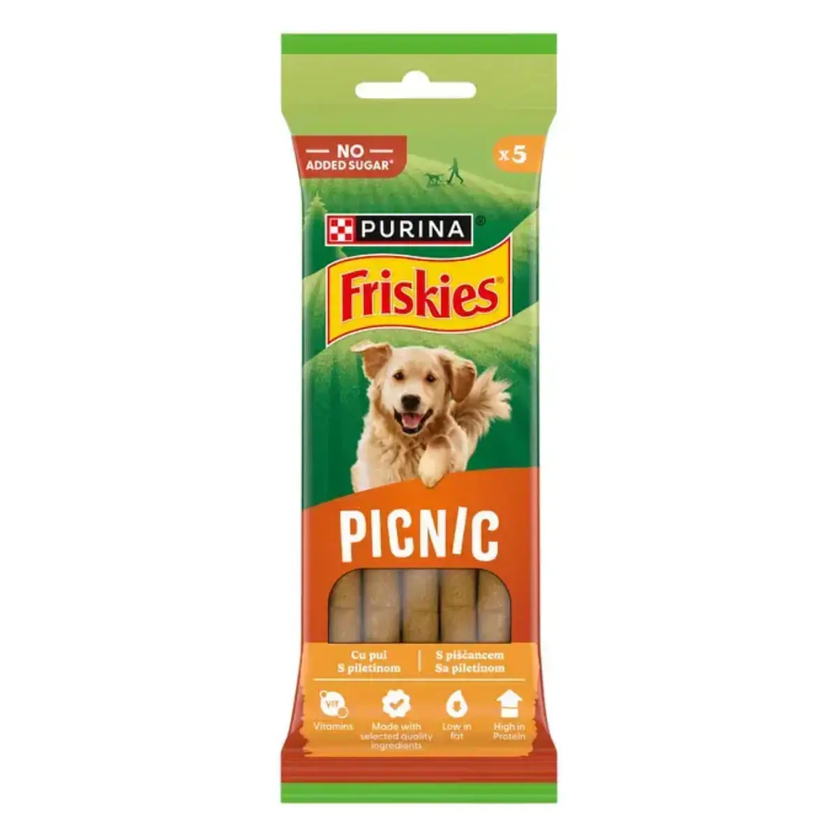 FRISKIES Picnic, XS-XL, Pui, punguta recompense caini, 42g