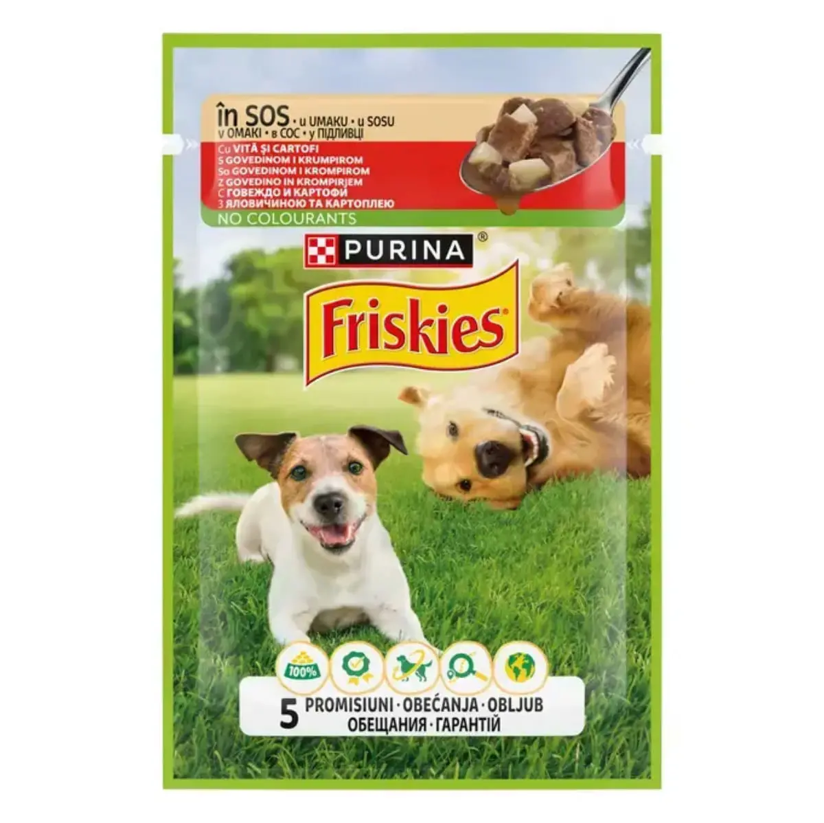 FRISKIES Adult, XS-XL, Vita si Cartofi, plic hrana umeda caini, (in sos), 85g