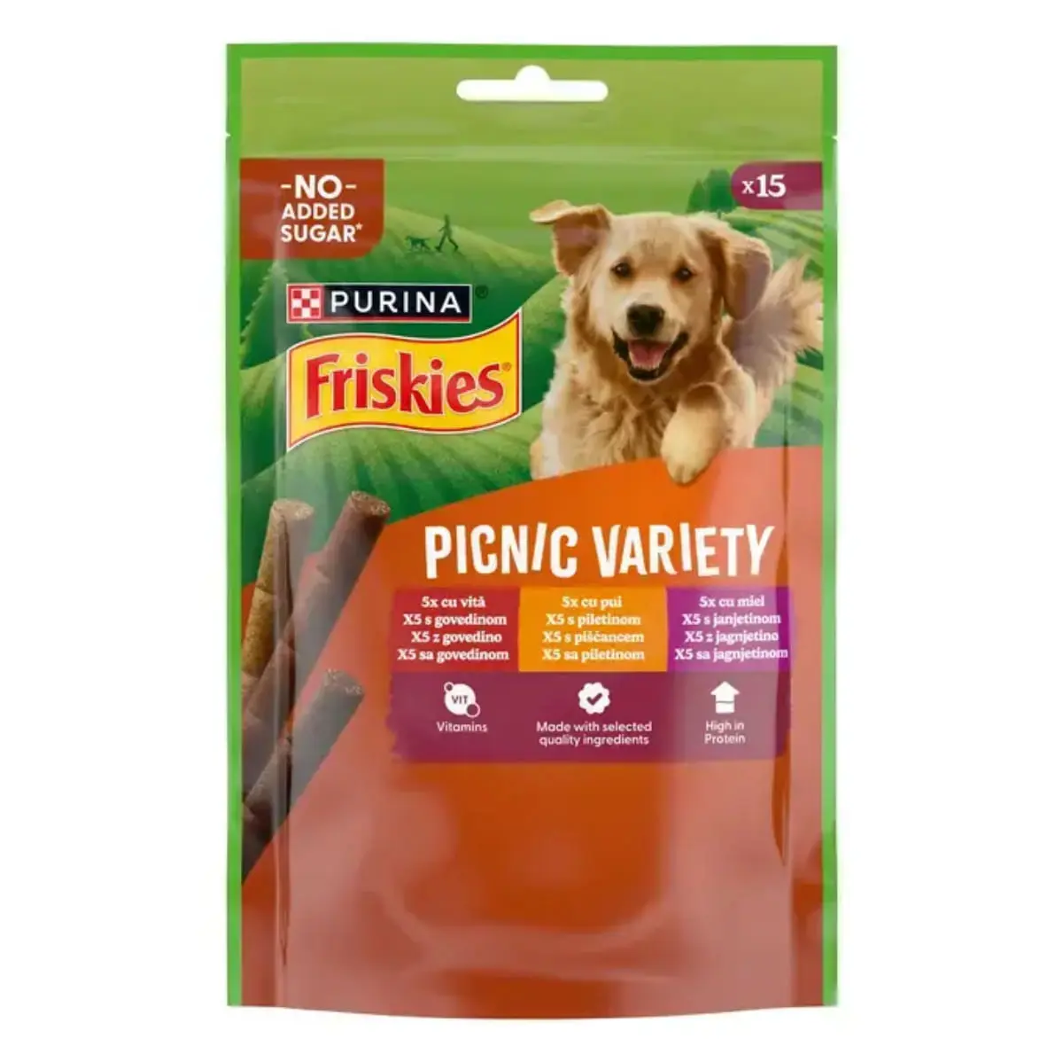 FRISKIES Picnic Variety, XS-XL, Vita si Miel, punguta recompense caini, 126g - Image 2
