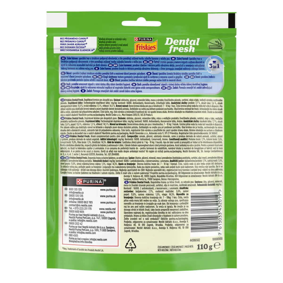 FRISKIES Dental Fresh, XS-S, Menta, punguta recompense caini, 110g - Image 3