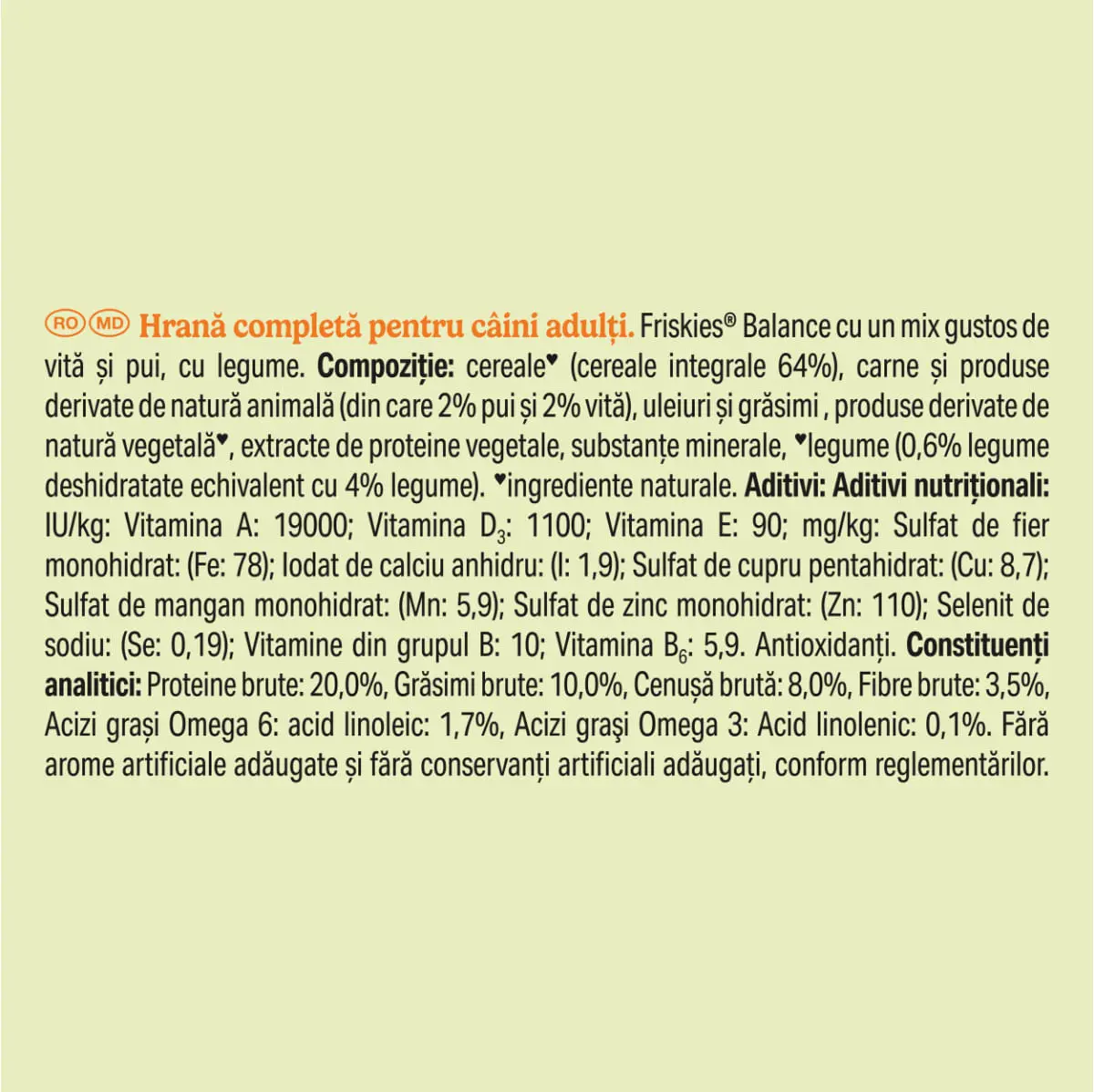 FRISKIES Balance, XS-XL, Pui si Legume, hrana uscata caini, 2.4kg - Image 4
