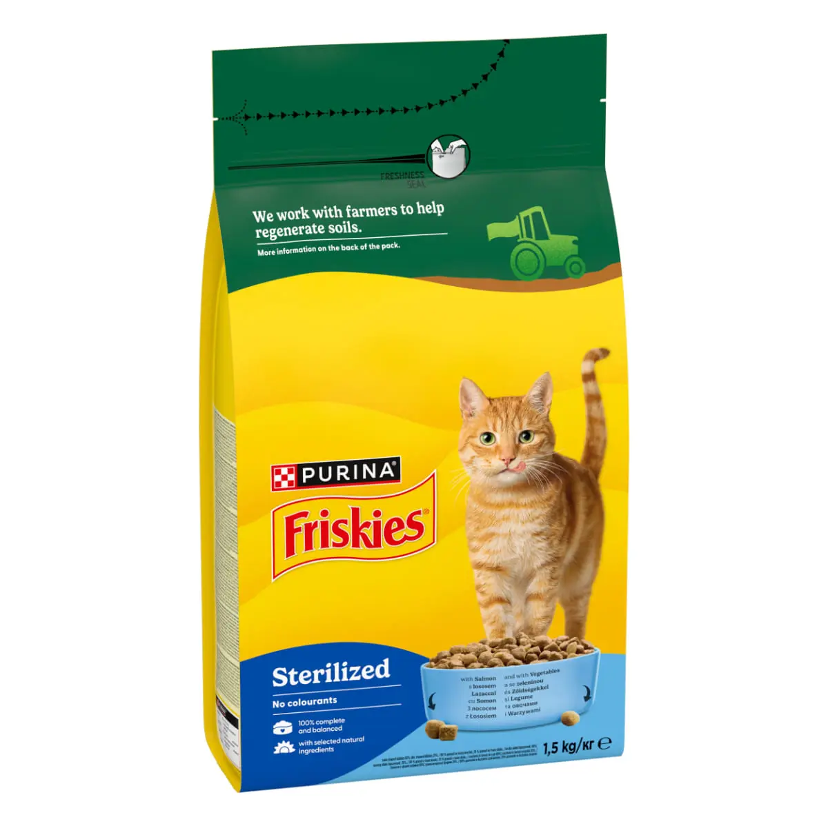 FRISKIES Sterilised, Somon si Legume, hrana uscata pisici sterilizate, 1.5kg - Image 3