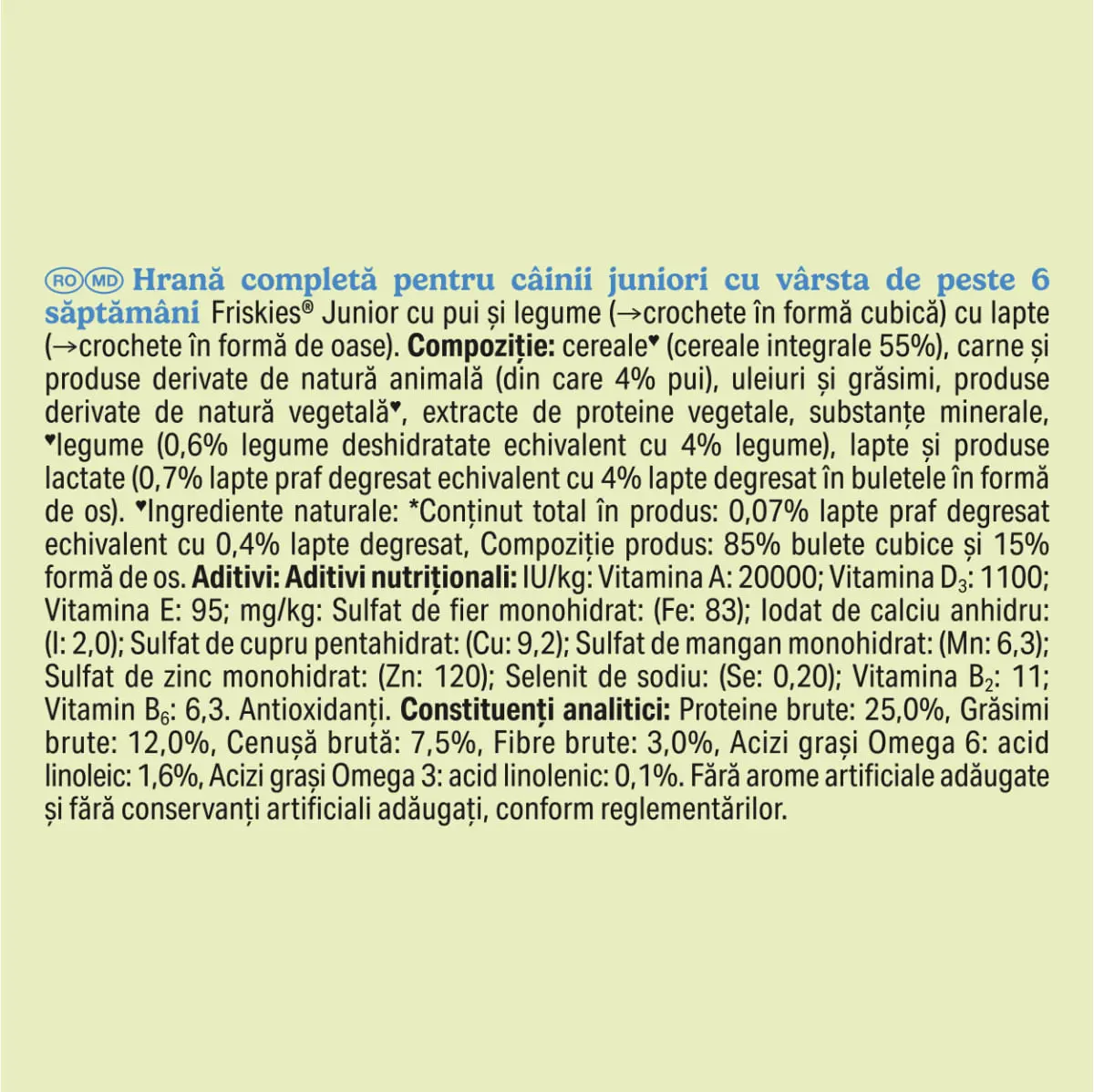 FRISKIES Junior, XS-XL, Pui si Legume, hrana uscata caini junior, 2.4kg - Image 4