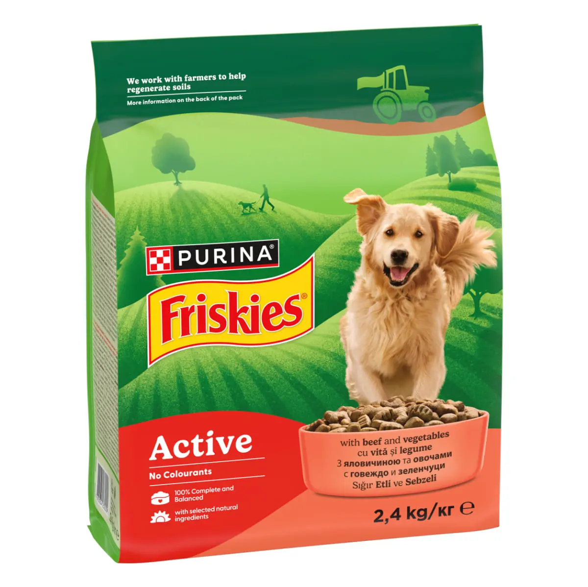 FRISKIES Active, XS-XL, Vita, hrana uscata caini, 2.4kg - Image 2