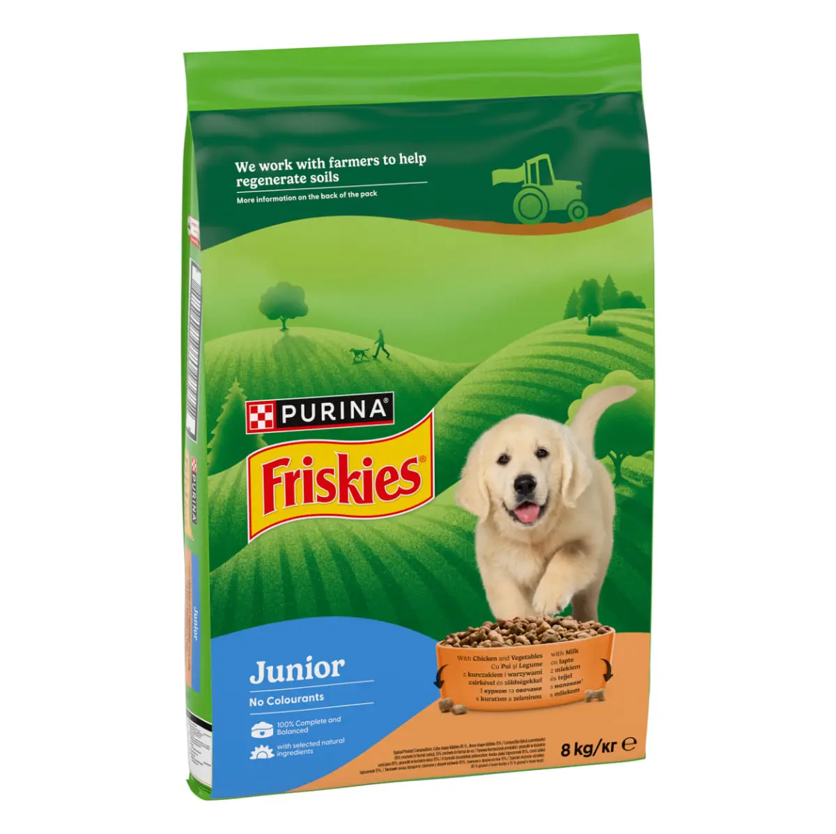 FRISKIES Junior, XS-XL, Pui si Legume, hrana uscata caini junior, 8kg - Image 2