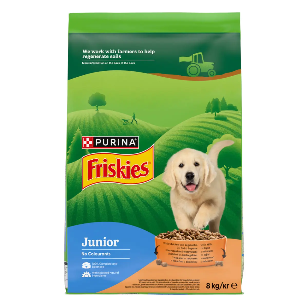 FRISKIES Junior, XS-XL, Pui si Legume, hrana uscata caini junior, 8kg - Image 3