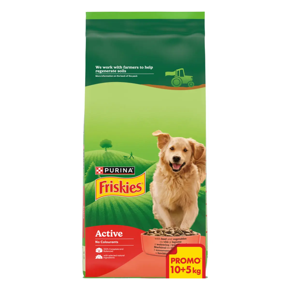 FRISKIES Active, XS-XL, Vita, hrana uscata caini, 10kg+5kg GRATUIT - Image 2