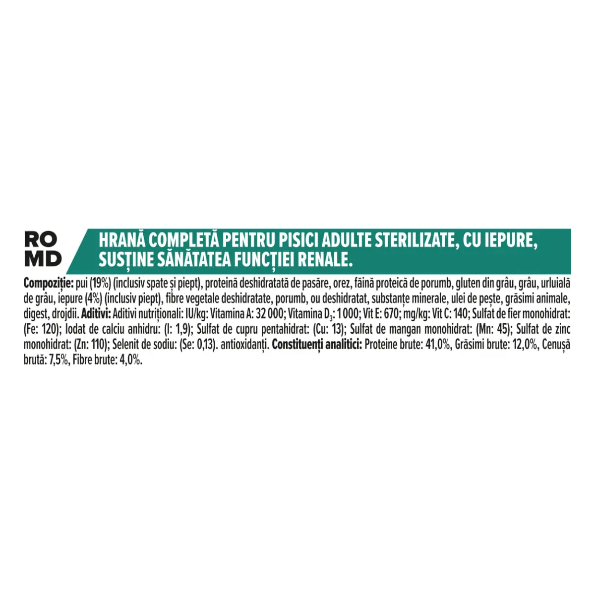 PURINA Pro Plan Sterilised Renal Plus 1+, Iepure, hrana uscata pisici sterilizate, sistem renal, 10kg - Image 7