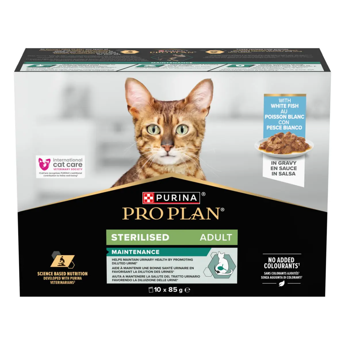 PURINA Pro Plan Sterilised Maintenance, Peste alb, plic hrana umeda pisici sterilizate, (in sos), bax, 85g x 10buc - Image 2