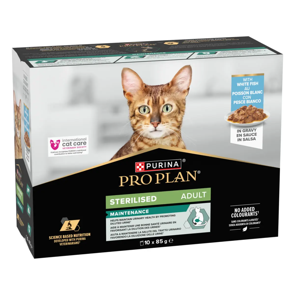 PURINA Pro Plan Sterilised Maintenance, Peste alb, plic hrana umeda pisici sterilizate, (in sos), bax, 85g x 10buc - Image 3
