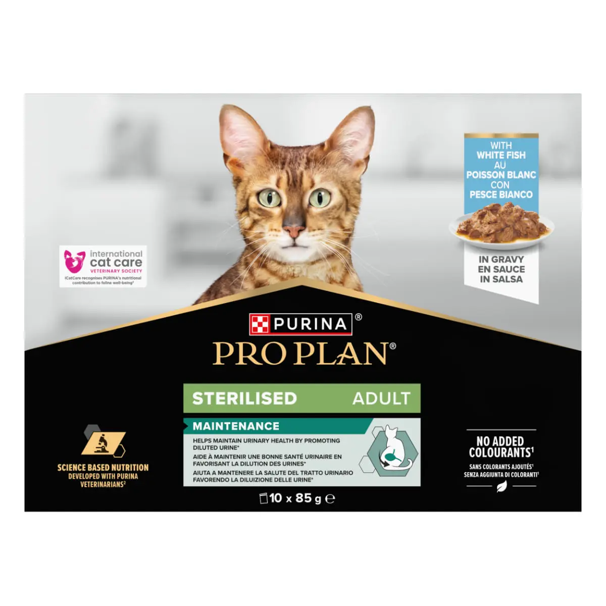 PURINA Pro Plan Sterilised Maintenance, Peste alb, plic hrana umeda pisici sterilizate, (in sos), bax, 85g x 10buc - Image 4