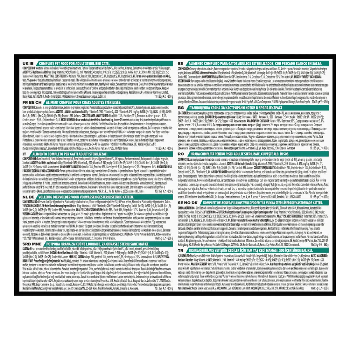 PURINA Pro Plan Sterilised Maintenance, Peste alb, plic hrana umeda pisici sterilizate, (in sos), bax, 85g x 10buc - Image 5