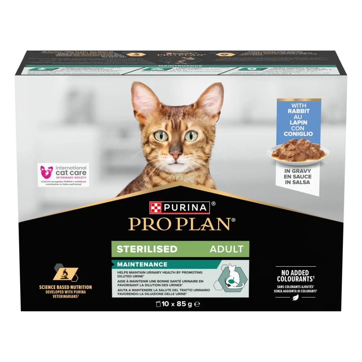 PURINA Pro Plan Sterilised Maintenance, Iepure, plic hrana umeda pisici sterilizate, (in sos), bax, 85g x 10buc