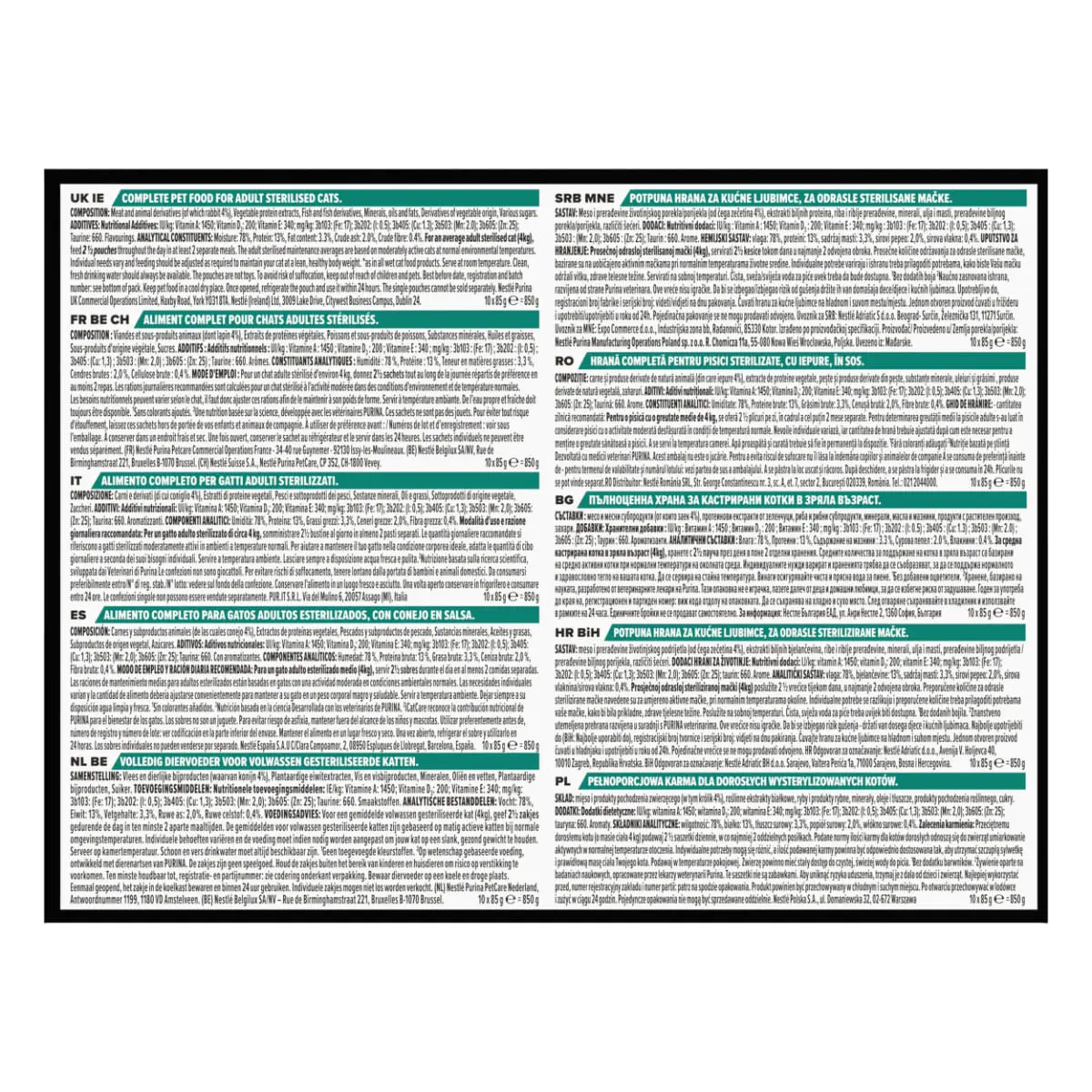 PURINA Pro Plan Sterilised Maintenance, Iepure, plic hrana umeda pisici sterilizate, (in sos), bax, 85g x 10buc - Image 5