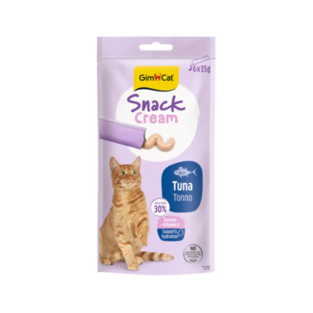 GIMCAT Snack Cream, Ton, punguta recompense pisici, 90g - Image 2