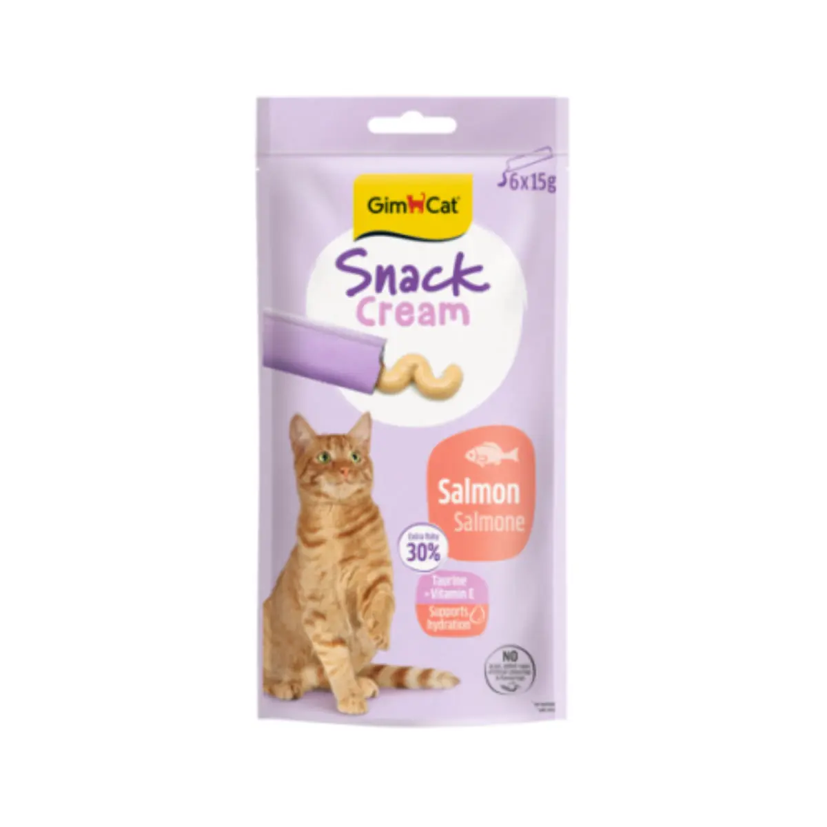 GIMCAT Snack Cream, Somon, punguta recompense pisici, 90g - Image 2