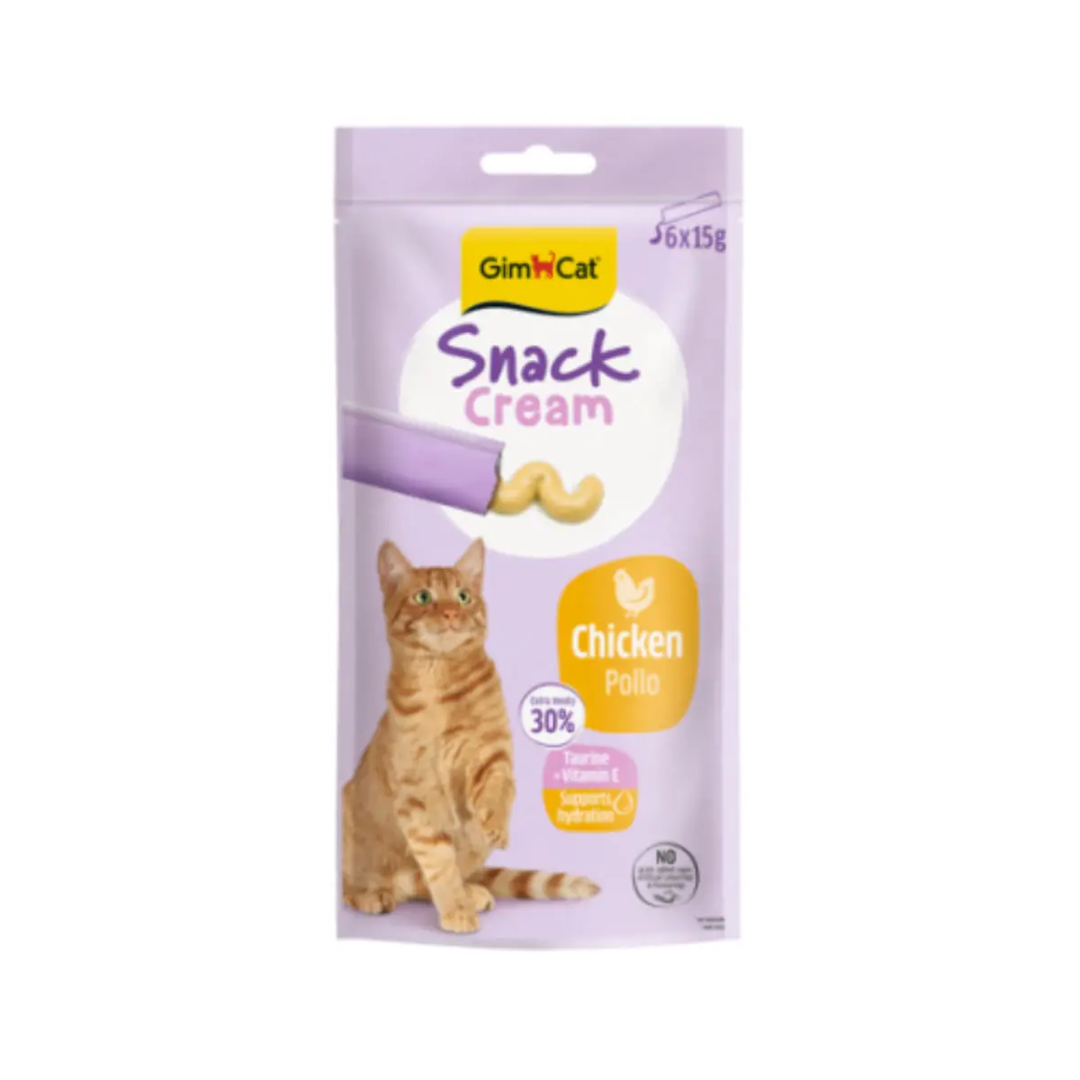 GIMCAT Snack Cream, Pui, punguta recompense pisici, 90g - Image 2