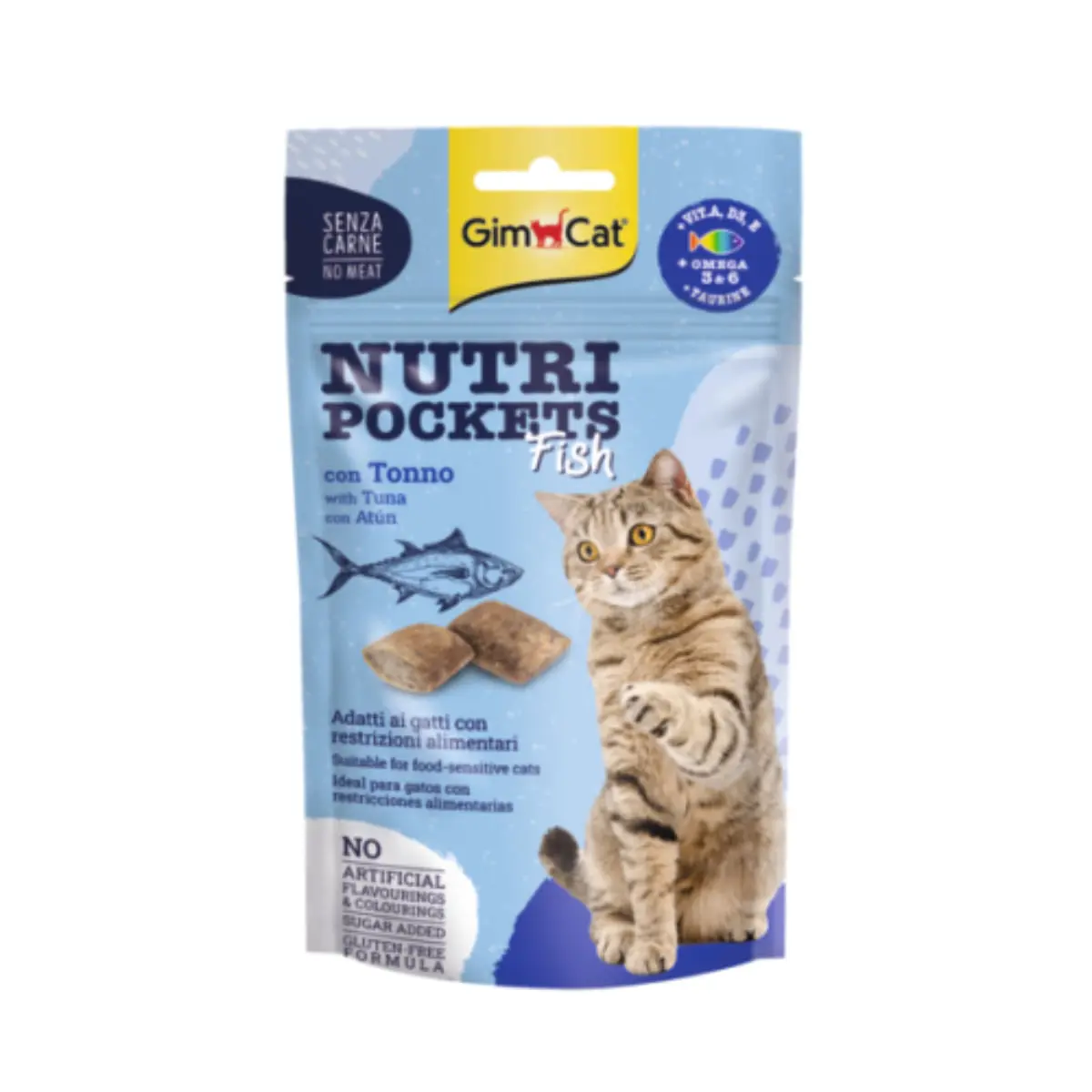GIMCAT Nutri Pockets, Ton, punguta recompense pisici, 60g - Image 2