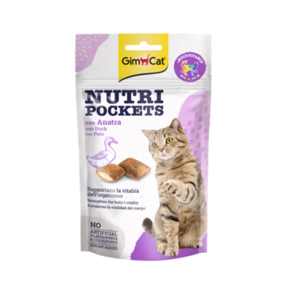 GIMCAT Nutri Pockets, Rata, punguta recompense pisici, 60g - Image 5