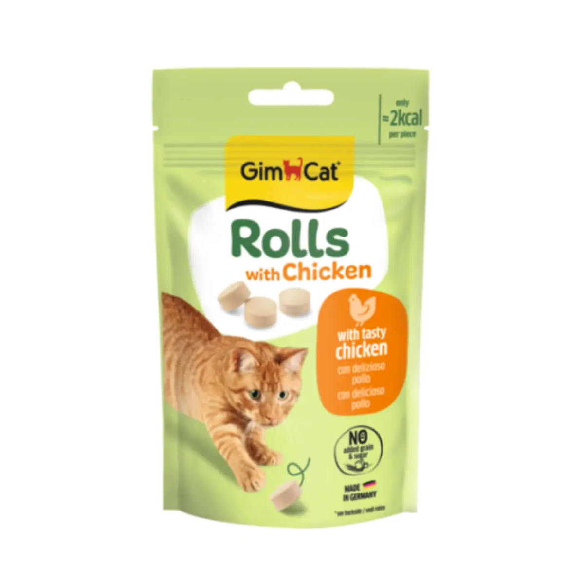 GIMCAT Rolls, Pui, punguta recompense fara cereale pisici, 50g - Image 5