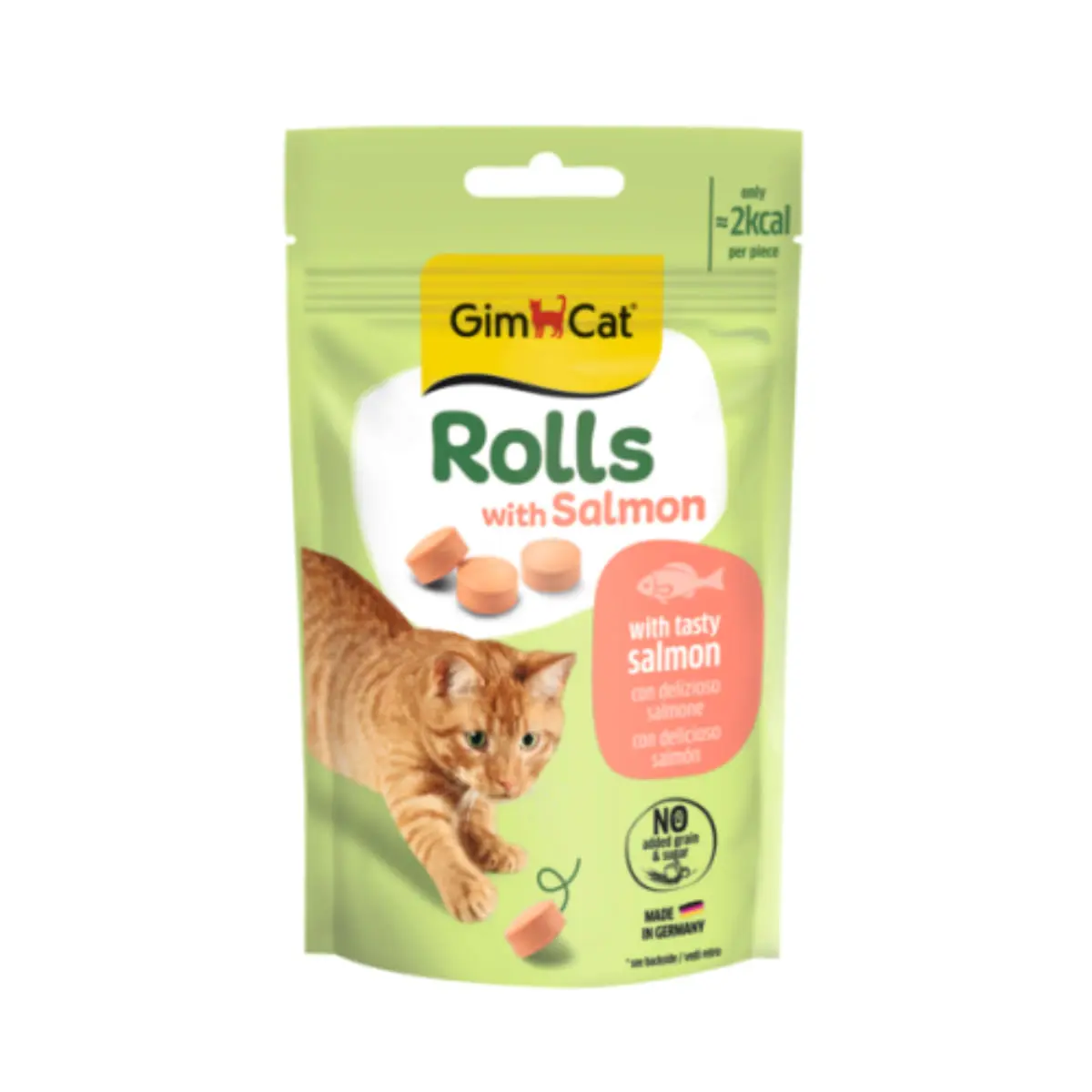 GIMCAT Rolls, Somon, punguta recompense fara cereale pisici, 50g - Image 4