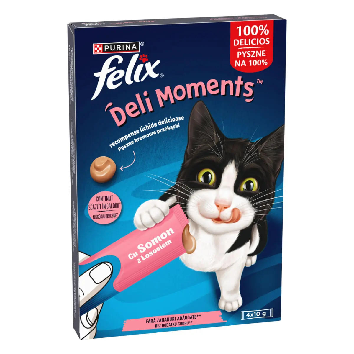 FELIX Deli Moments, Somon, plic recompense pisici, (piure), 10g x 4buc - Image 3