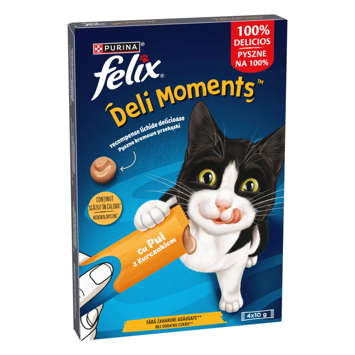 FELIX Deli Moments, Pui, plic recompense pisici, (piure), 10g x 4buc - Image 3