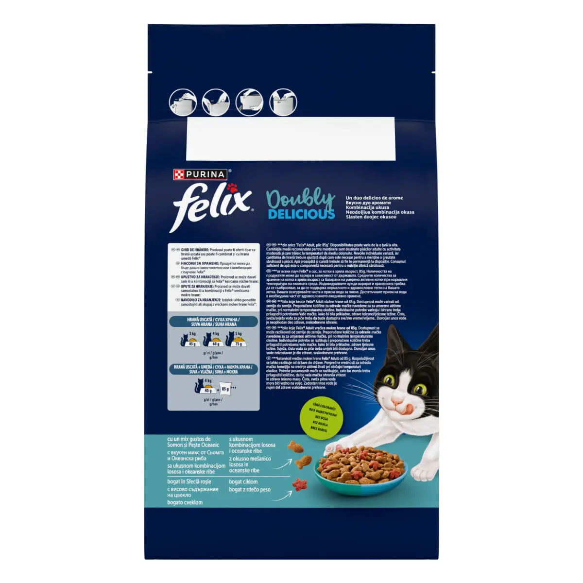 FELIX Doubly Delicious, Somon si Peste, hrana uscata pisici, 1.4kg - Image 4