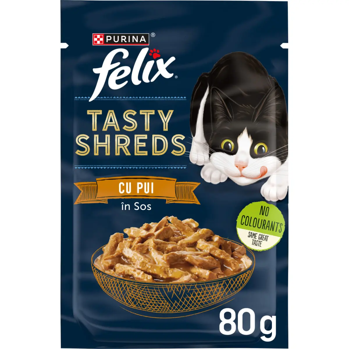 FELIX Tasty-Shreds, Pui, plic hrana umeda pisici, (in sos), 80g - Image 6