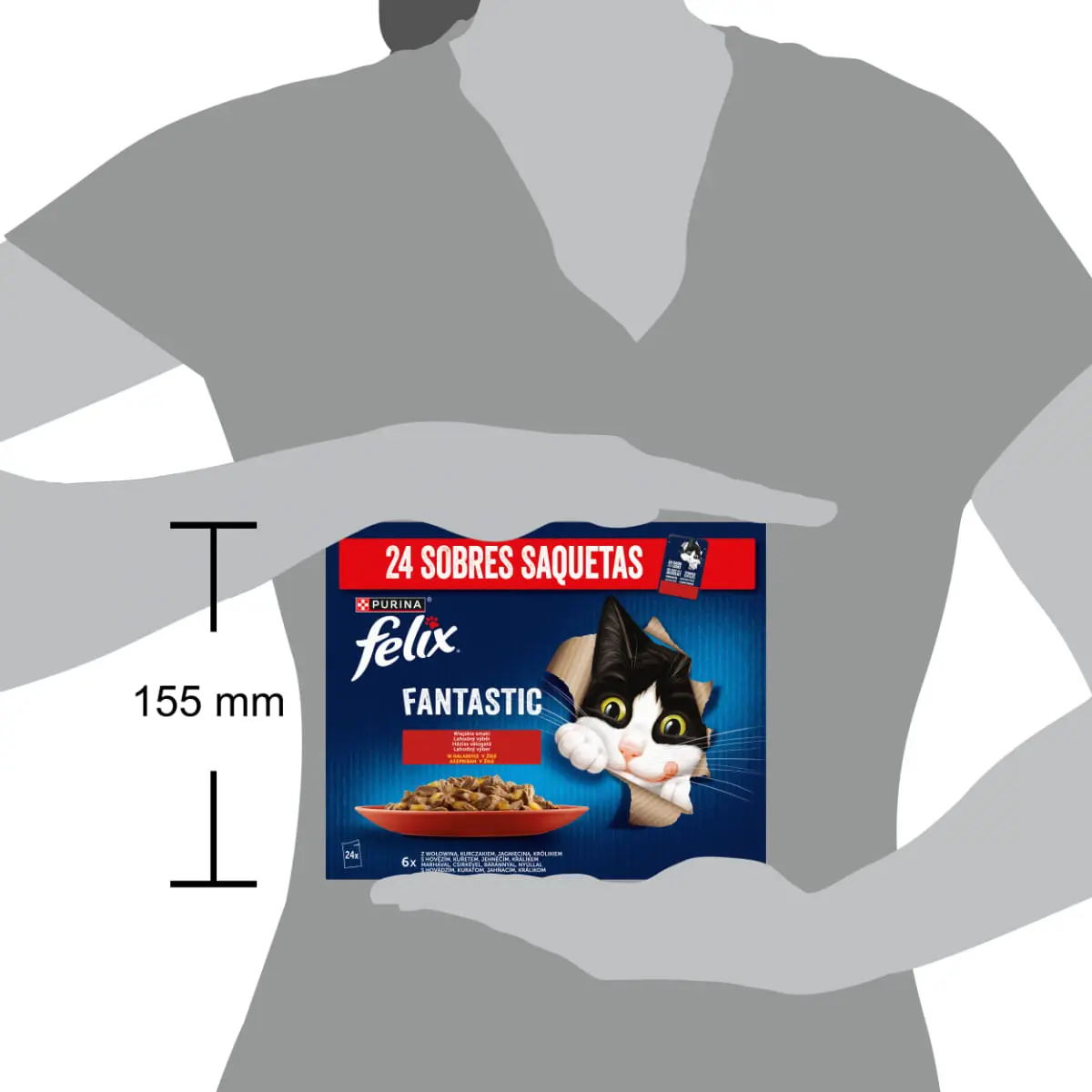 FELIX Fantastic Selectie cu Vita, Pui, Iepure si Miel, plic hrana umeda pisici, (in aspic), bax, 85g x 24buc - Image 6