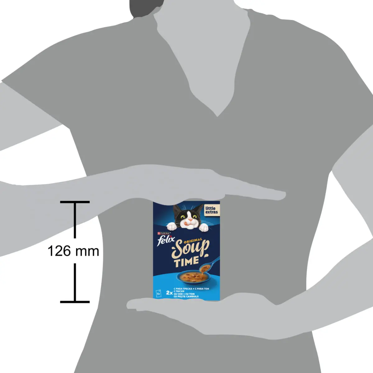 FELIX Soup Fish Selection cu Cod, Ton si Cambula, plic hrana umeda pisici, (in supa), multipack, 48g x 6buc - Image 8