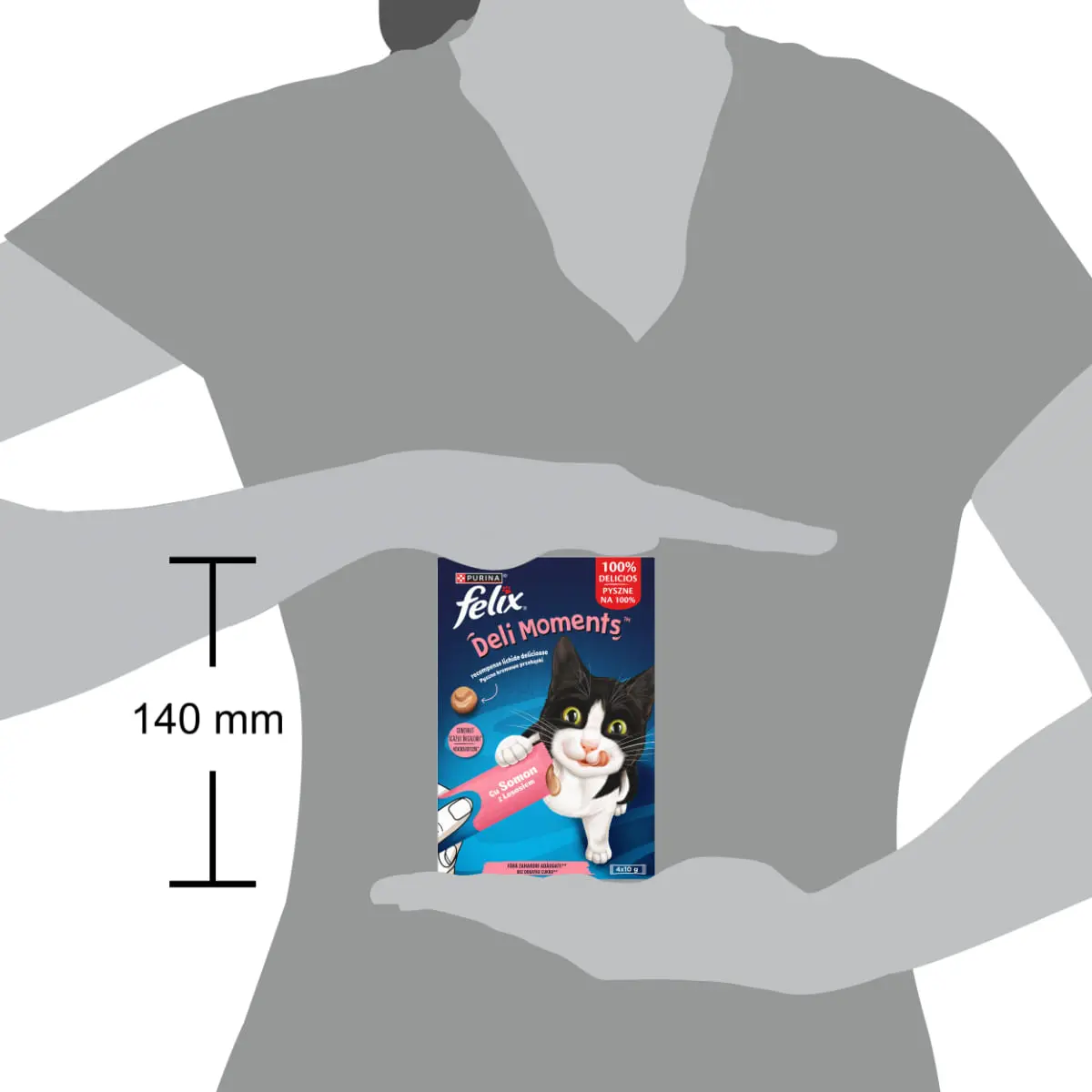 FELIX Deli Moments, Somon, plic recompense pisici, (piure), 10g x 4buc - Image 7