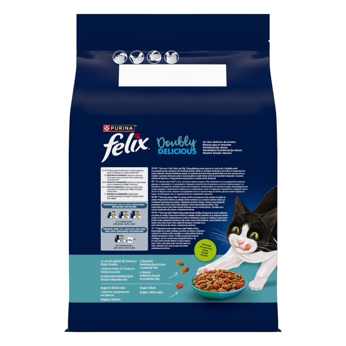 FELIX Doubly Delicious, Somon si Peste, hrana uscata pisici, 3kg - Image 4