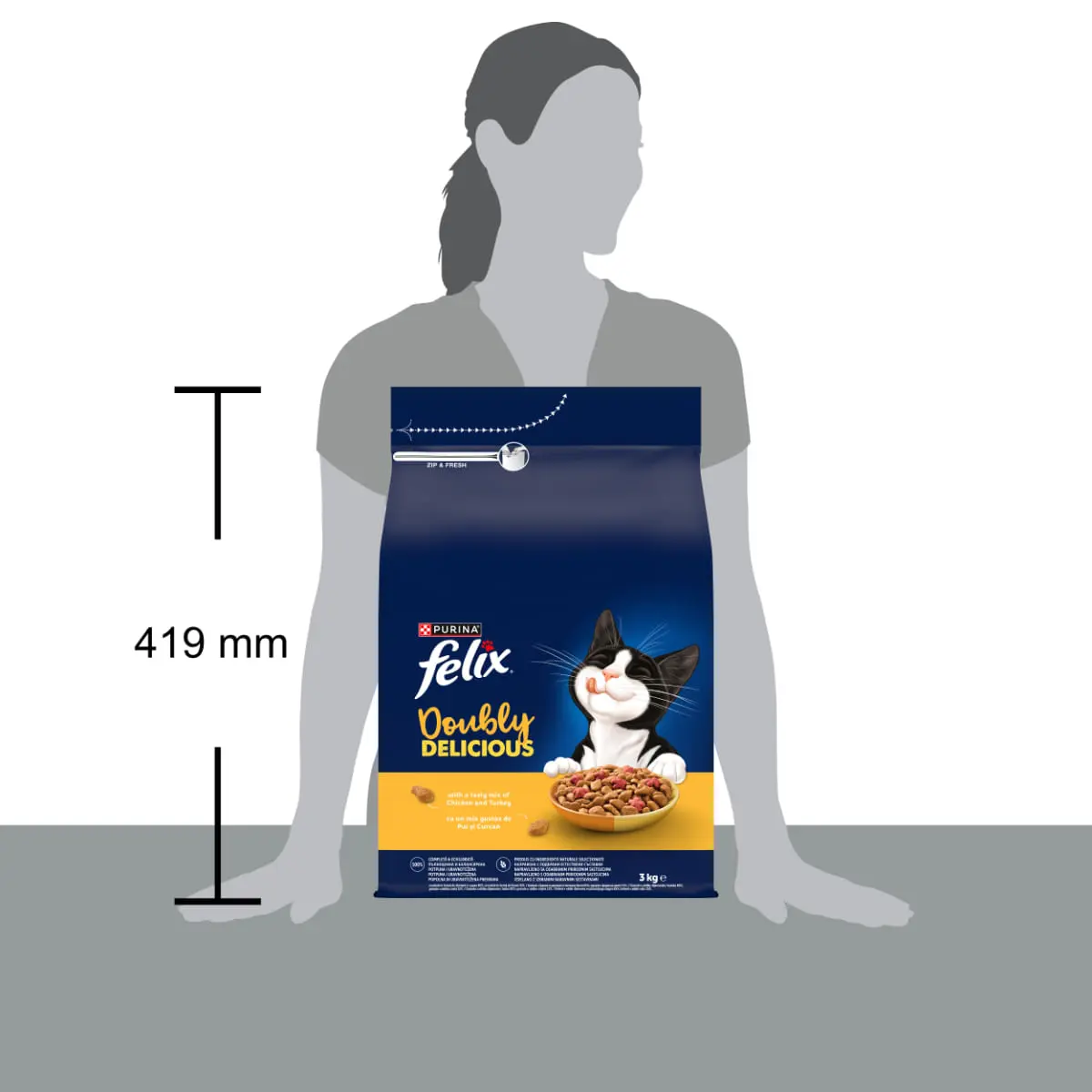 FELIX Doubly Delicious, Pui si Curcan, hrana uscata pisici, 3kg - Image 5
