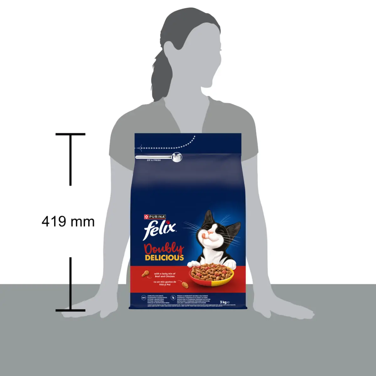 FELIX Doubly Delicious, Vita si Pui, hrana uscata pisici, 3kg - Image 5