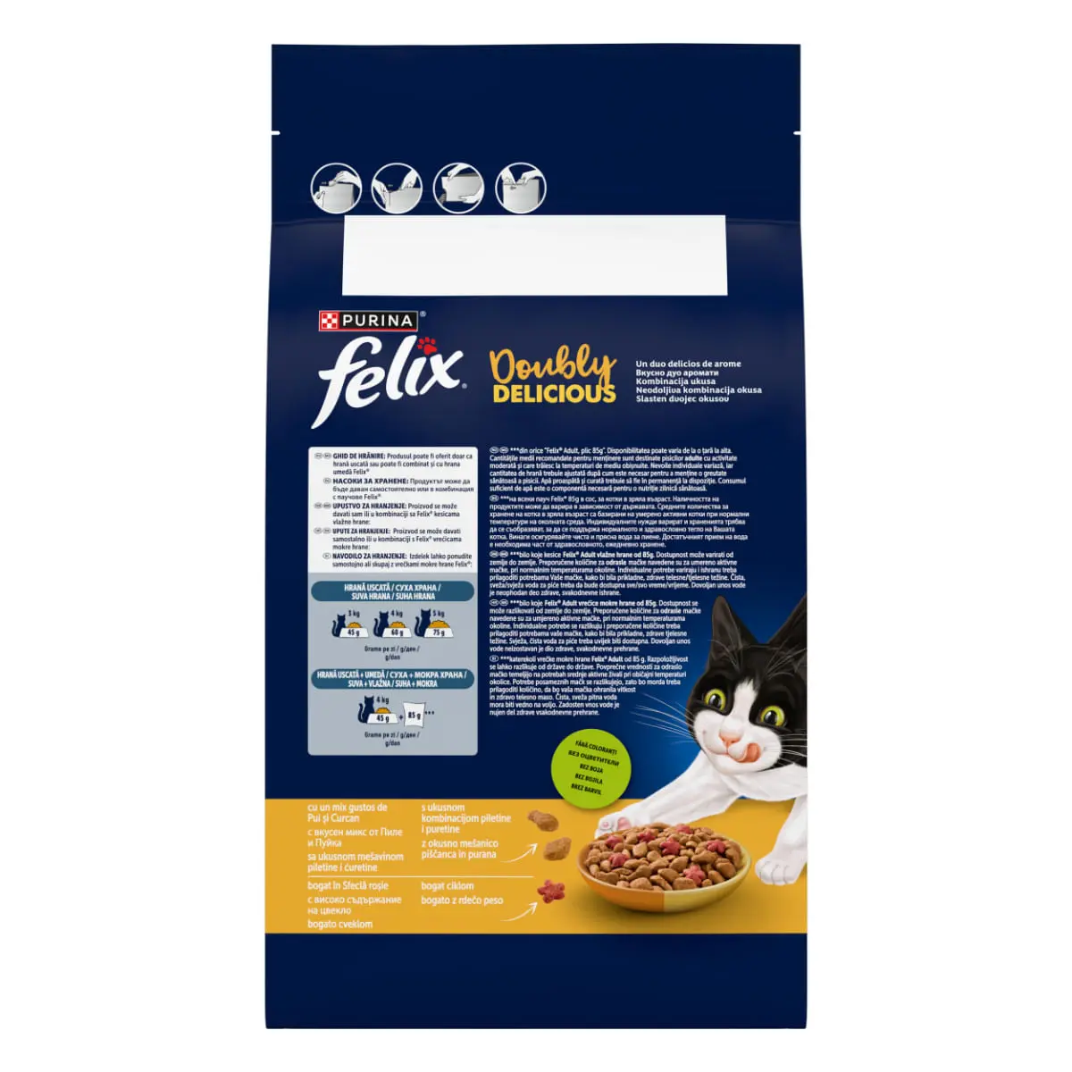 FELIX Doubly Delicious, Pui si Curcan, hrana uscata pisici, 1.4kg - Image 4